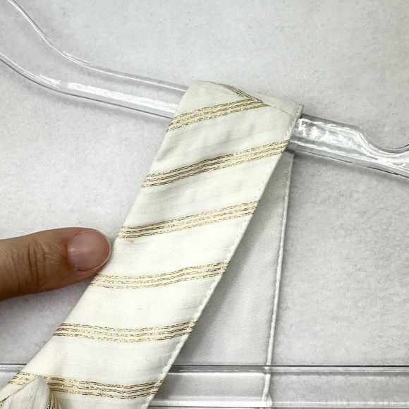 Lilly Pulitzer Henley Corded Organza Gold Stripe Knee Length Dress Size 8 - Picture 14 of 16